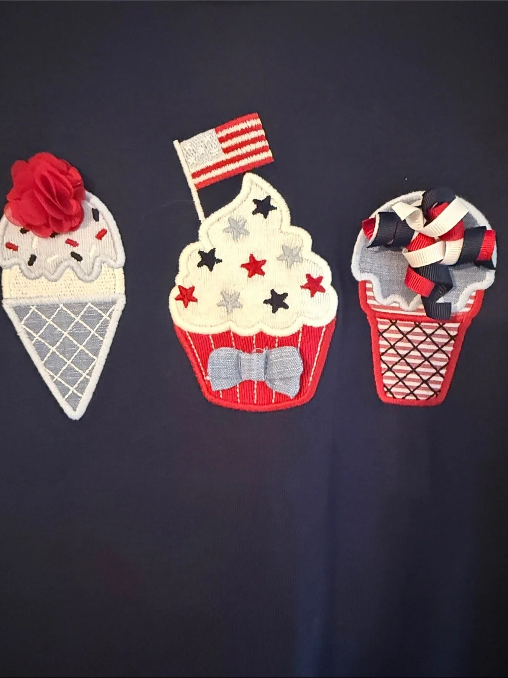 Gymboree Navy Tank Top with Red, White & Blue Sweet Treat Appliqués